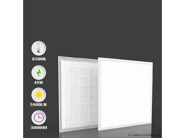 12 x led-paneel 48w – 60x60cm – 6500k koud wit – super eco – 5800 lm - afbeelding 5 van  5