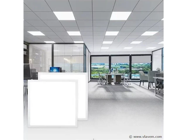 12 x led-paneel 48w – 60x60cm – 6500k koud wit – super eco – 5800 lm - afbeelding 1 van  5