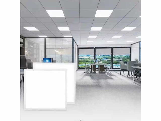 12 x led-paneel 48w – 60x60cm – 6500k koud wit – super eco – 5800 lm - afbeelding 1 van  5