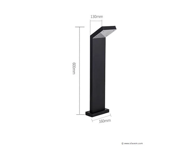 12 x led tuinlamp 10w – 60 cm – 3500k warm wit – 1000 lm – ip54 waterdicht – zwart (sla-64) - afbeelding 2 van  4