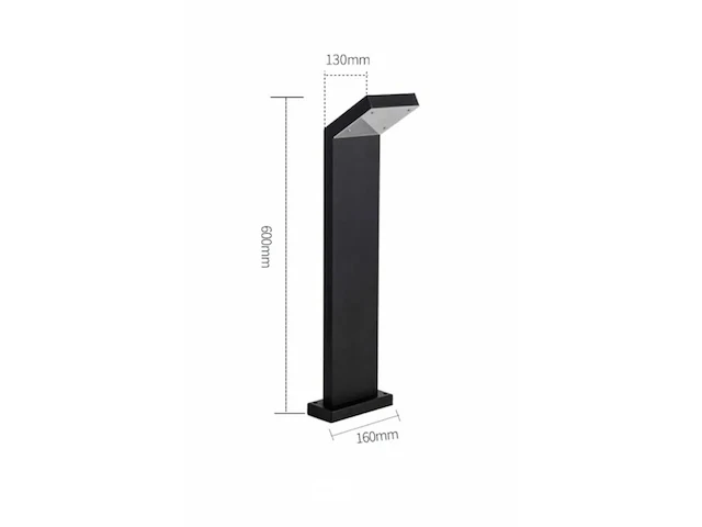 12 x led tuinlamp 10w – 60 cm – 3500k warm wit – 1000 lm – ip54 waterdicht – zwart (sla-64) - afbeelding 3 van  5