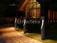 12 x led tuinlamp 12w– 60 cm – 3500k warm wit – 1000 lm – ip54 waterdicht – zwart (sla-35) - afbeelding 4 van  5