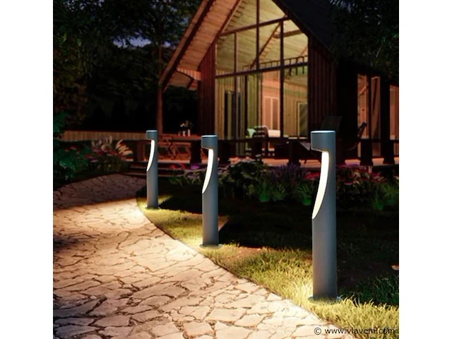 12 x led tuinlamp 12w– 60 cm – 3500k warm wit – 1000 lm – ip54 waterdicht – zwart (sla-35) - afbeelding 1 van  5