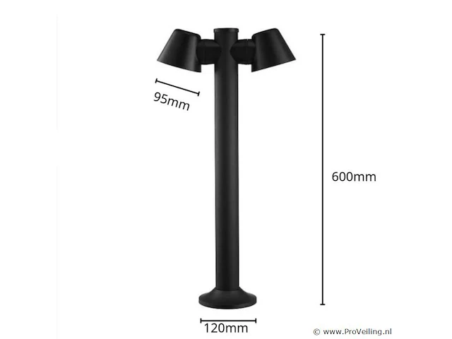 12 x led tuinlamp – 2 x gu10 draaitafels – 60 cm – ip54 waterdicht – zwart (sla-34) - afbeelding 5 van  5