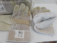 12 x lederen werkhandschoen met wol maat 10 - afbeelding 2 van  2