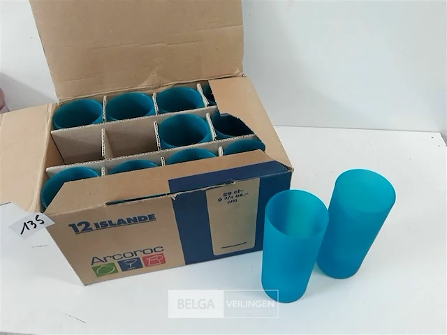 12 x longdrink glas 29 cl blauw - afbeelding 1 van  3