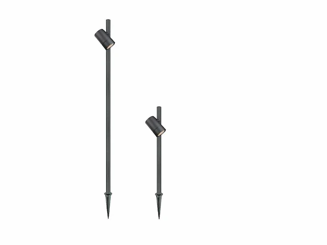 12 x modern lange prikspot tuinlamp gu10 fitting zand zwart draaibaar waterdicht - afbeelding 3 van  4