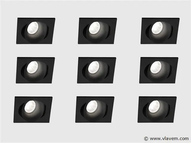 12 x neo square design inbouwspots zwart - afbeelding 1 van  8