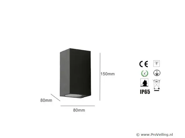 12 x rechthoekige wandlamp gu10 fitting duo waterdichte - afbeelding 3 van  4