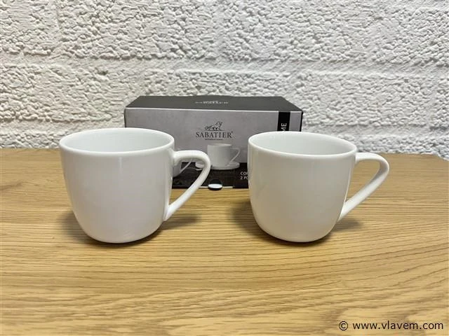 12 x sabatier coffee cups set - charme white - afbeelding 1 van  6
