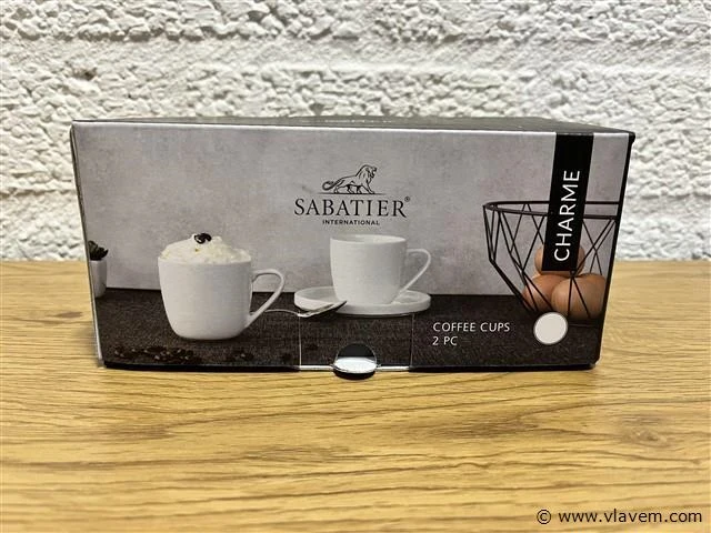 12 x sabatier coffee cups set - charme white - afbeelding 4 van  6