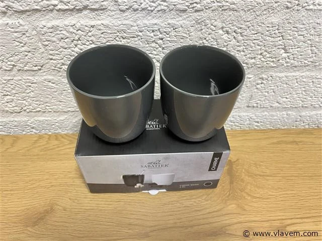 12 x sabatier coffee mugs set - charme grey - afbeelding 3 van  6