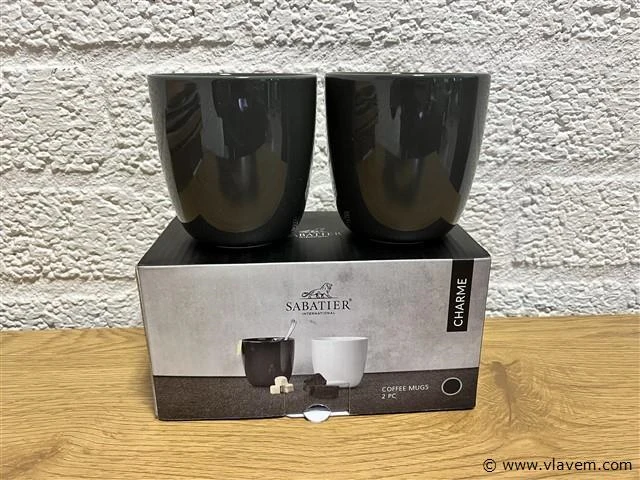 12 x sabatier coffee mugs set - charme grey - afbeelding 2 van  6