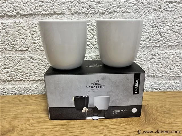 12 x sabatier coffee mugs set - charme white - afbeelding 2 van  5