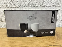 12 x sabatier coffee mugs set - charme white - afbeelding 3 van  5
