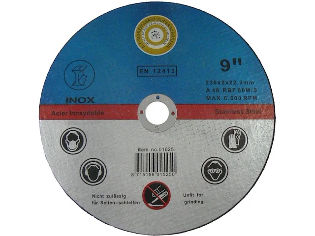 12 x slijpschijf metaal 230 x 2 mm inox - afbeelding 1 van  1