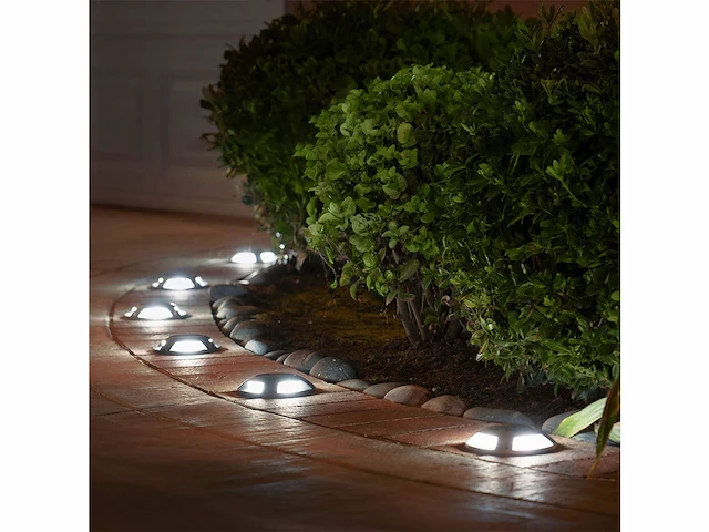 12 x solar 4 lichts led grond spot zilver - afbeelding 4 van  10