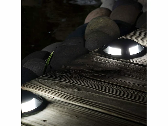12 x solar 4 lichts led grond spot zilver - afbeelding 6 van  10