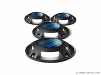 12 x solar 4 lichts led grond spot zwart - afbeelding 1 van  8