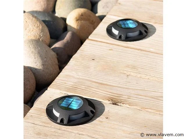 12 x solar 4 lichts led grond spot zwart - afbeelding 3 van  8