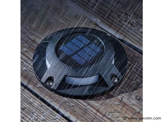 12 x solar 4 lichts led grond spot zwart - afbeelding 4 van  8