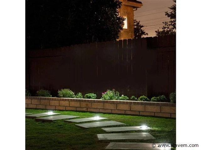 12 x solar 4 lichts led grond spot zwart - afbeelding 5 van  8
