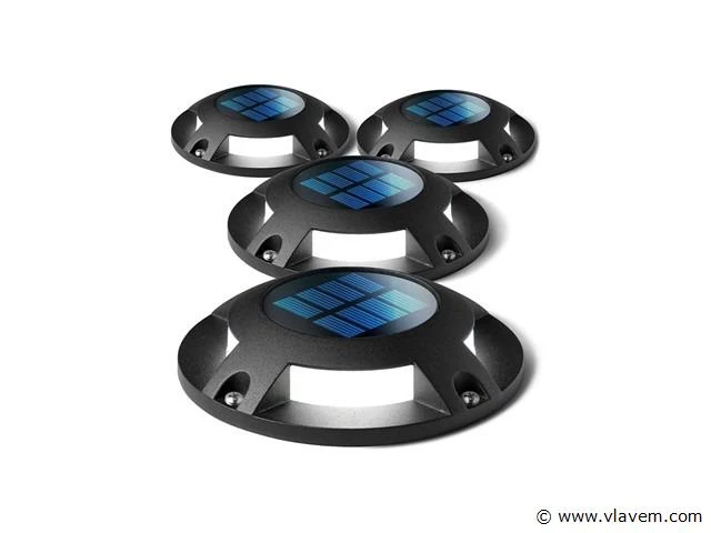 12 x solar 4 lichts led grond spot zwart - afbeelding 8 van  8