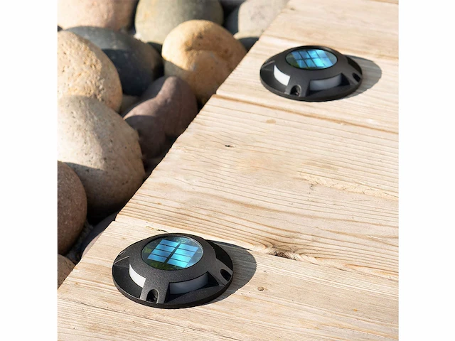 12 x solar 4 lichts led grond spot zwart - afbeelding 3 van  8