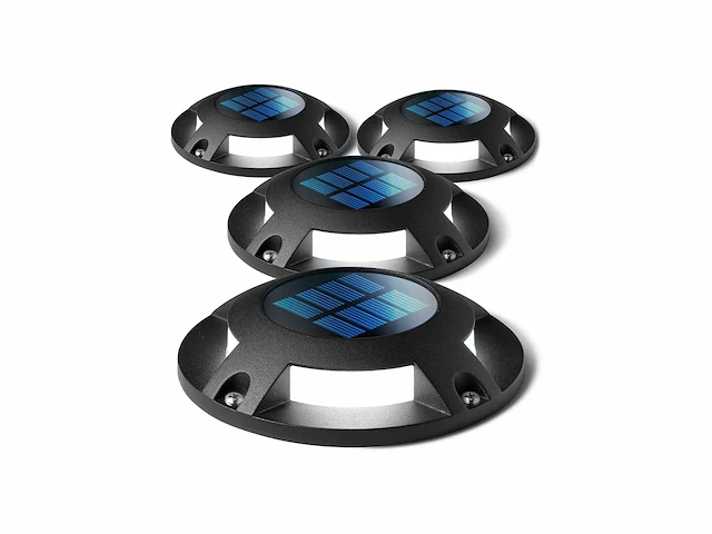 12 x solar 4 lichts led grond spot zwart - afbeelding 8 van  8