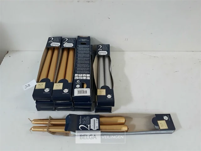 12 x tafelkaars 2 stuks zilver/goud - afbeelding 1 van  3
