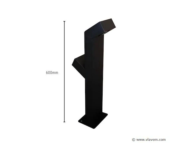 12 x tuinlamp – 2 x 10w led – 60 cm – 3500k warm wit – 1000 lm – ip54 waterdicht – zwart (sla-57) - afbeelding 3 van  5