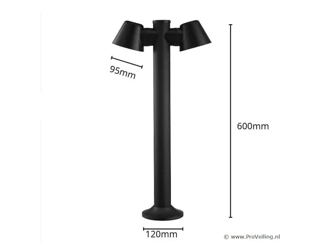 12 x tuinlamp 2 x gu10 fitting - draaibaar 60 cm (sla-34) - afbeelding 5 van  5