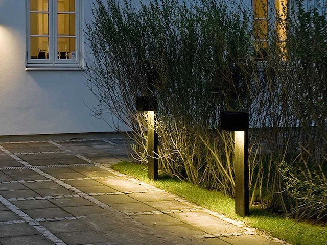 12 x tuinlamp rechthoekig gu10 fitting zand zwart waterdicht - afbeelding 1 van  4