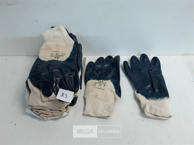 12 x werkhandschoenen nitril coating nr 9 - afbeelding 1 van  3