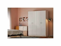 120 cm brede slaapkamerkast gemaakt van melamine met witte afwerking vorm - afbeelding 1 van  5