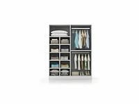 120 cm brede slaapkamerkast gemaakt van melamine met witte afwerking vorm - afbeelding 3 van  5