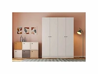 120 cm brede slaapkamerkast gemaakt van melamine met witte afwerking vorm - afbeelding 4 van  5