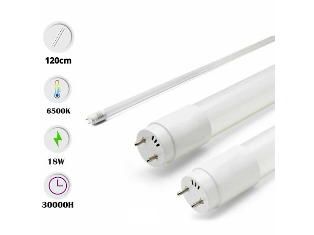 120 x led tube 18w 120 cm 6500k koud wit - afbeelding 1 van  6