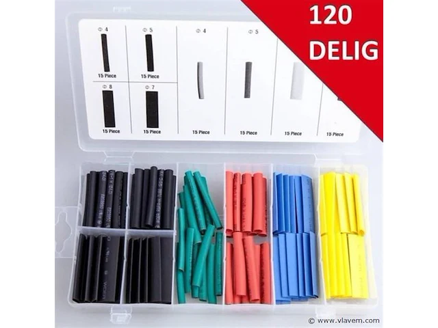 120delige gekleurde krimpkousen/isolatie - afbeelding 2 van  2