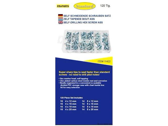120delige set zelftappende schroeven - afbeelding 2 van  2