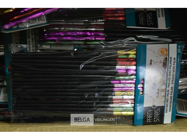 ±120x 20st rietjes met palm - afbeelding 2 van  2