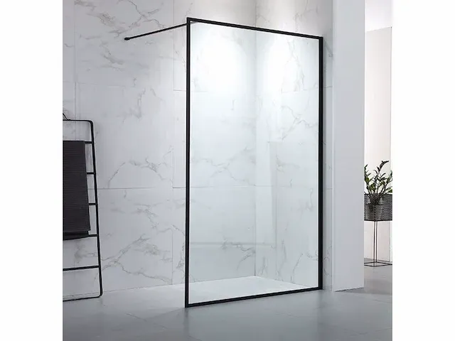 120x200 bcf inloopdouche met mat zwart frame - afbeelding 1 van  4