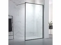 120x200 bcf inloopdouche met mat zwart frame - afbeelding 1 van  4