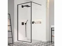 120x200 bcf inloopdouche met mat zwart frame - afbeelding 2 van  4