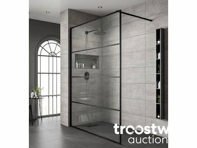 120x200 line inloopdouche met mat zwart frame - afbeelding 1 van  3