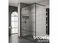 120x200 line inloopdouche met mat zwart frame - afbeelding 1 van  3