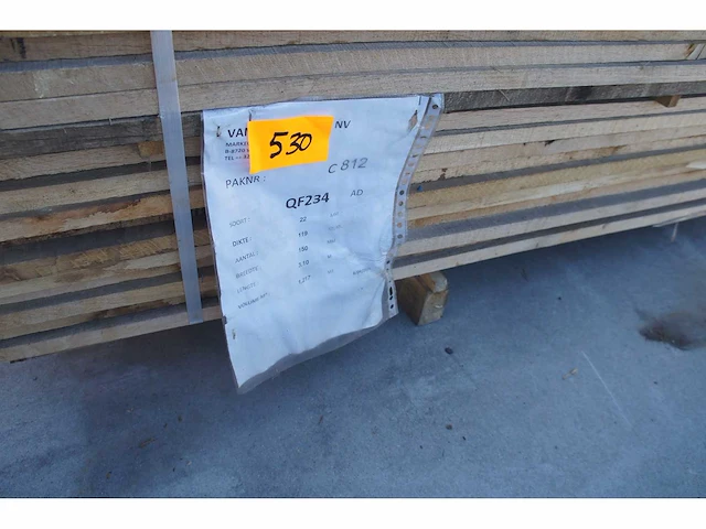 1,22 m³ eiken planken 22mm droog - afbeelding 2 van  4