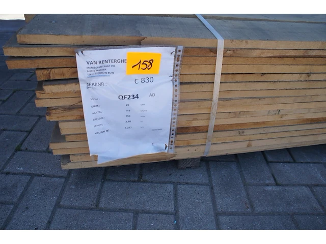 1,22 m³ eiken planken 22mm droog - afbeelding 2 van  4