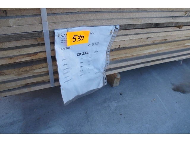 1,22 m³ eiken planken 22mm droog - afbeelding 2 van  4