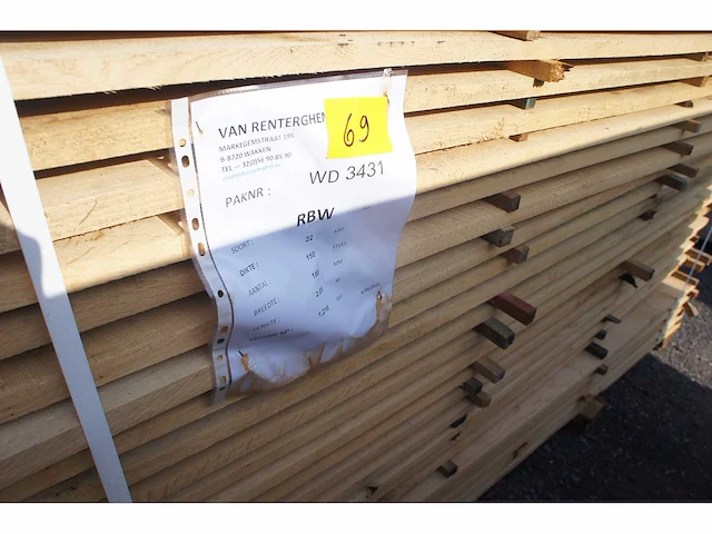 1,22 m³ eiken planken 22mm - afbeelding 2 van  4